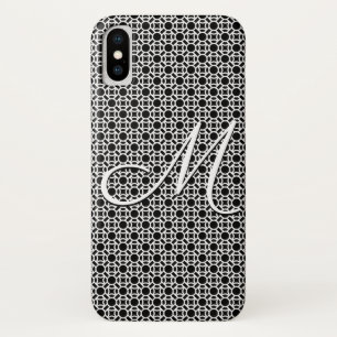 白黒ジオメトリックイニシャルモノグラム iPhone X ケース
