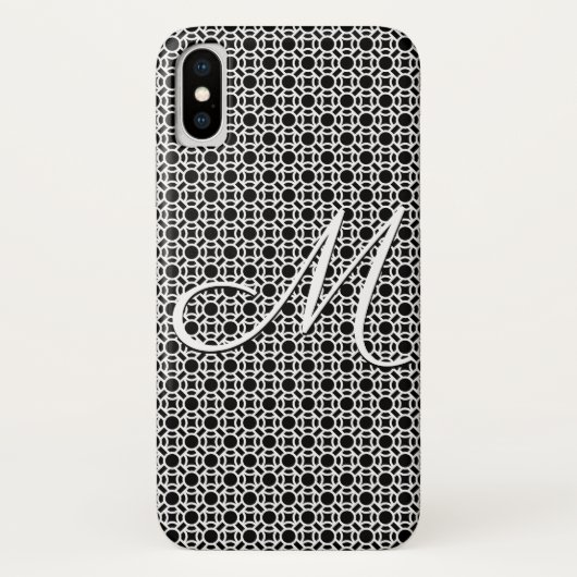 白黒ジオメトリックイニシャルモノグラム Case-Mate iPhoneケース (裏面)