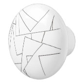 白黒ジオメトリックバウハスタイリッシュウスモダン セラミックノブ (右)