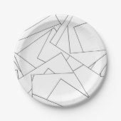 白黒ジオメトリックバウハスタイリッシュウスモダン ペーパープレート (正面)