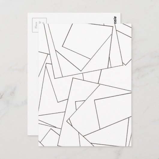 白黒ジオメトリックバウハモダンウス ポストカード (正面/裏面)