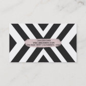 白黒ジオメトリックラインシックなピンクブラシモダン 名刺 (裏面)