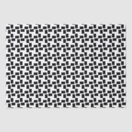 白黒ジオメトリック市松模様に 薄葉紙