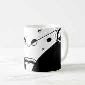 白黒ジオメトリック抽象芸術アート コーヒーマグカップ (正面右)