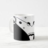 白黒ジオメトリック抽象芸術アート コーヒーマグカップ (正面左)