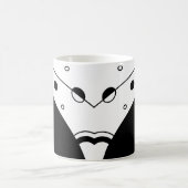 白黒ジオメトリック抽象芸術アート コーヒーマグカップ (中央)