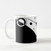 白黒ジオメトリック抽象芸術アート コーヒーマグカップ (左)