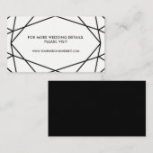 白黒ジオメトリック結婚のWebサイトカード エンクロージャーカード (正面/裏面)