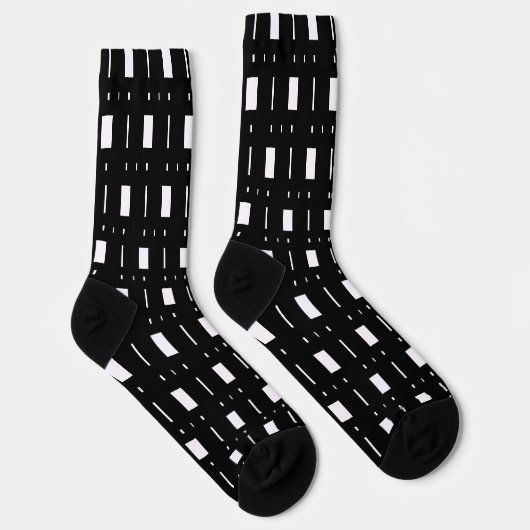 白黒ジオメトリック4Annクルーソックス ソックス (右)