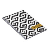 白黒ジオメトリパターンカスタムノートブック ノートブック (右側)