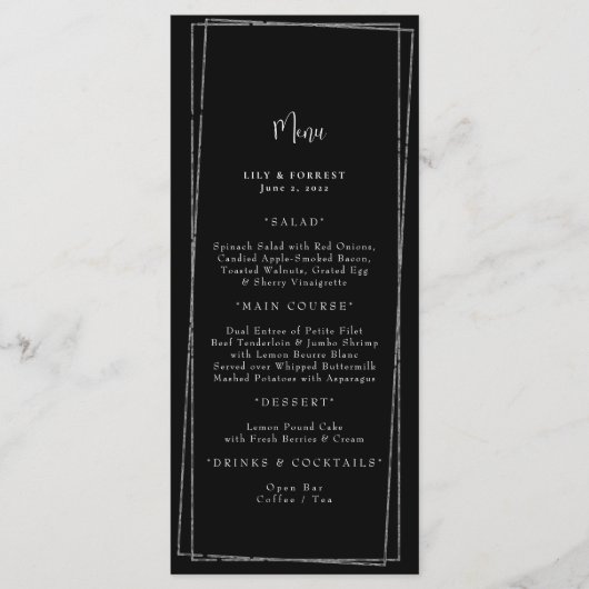 白黒ジオメトリフレームメニュー メニュー (正面)