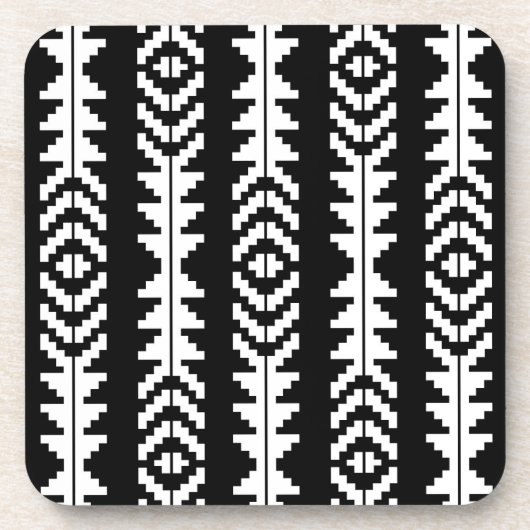 白黒ジオメトリボホデザイン コースター (正面)