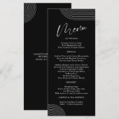 白黒ジオメトリラインアートのシンプルメニュー メニュー (正面/裏面)