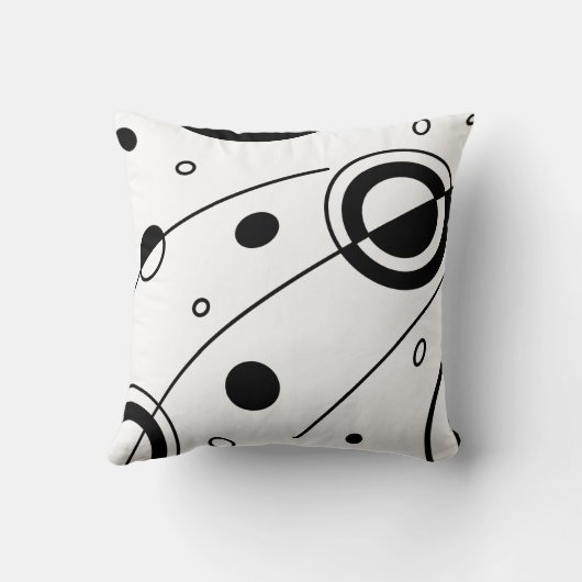 白黒ジオメトリ装飾用クッション クッション (裏面)