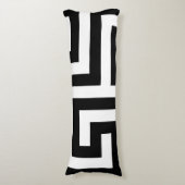 白黒ジオメトリ迷路抱き枕 ボディピロー (正面縦)