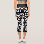 白黒ジオメトリ高ウェイストキャプリス カプリレギンス (裏面)