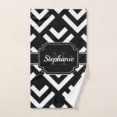 白黒ジオメトリ バスタオルセット (ハンドタオル)