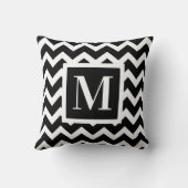 白黒ジグザグソモダングエレガントモノグラム クッション (裏面)