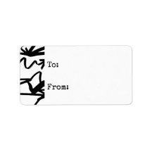 白黒ジグザグ矢印ギフトラベル