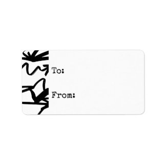 白黒ジグザグ矢印ギフトラベル ラベル