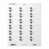 白黒ジグザグ矢印ギフトラベル ラベル (フルシート)