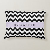 白黒ジグザグ、山形パターン、お名前 アクセントクッション (裏面)