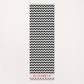 白黒ジグザグ、山形パターン、お名前 ヨガマット (正面)