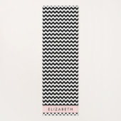 白黒ジグザグ、山形パターン、お名前 ヨガマット (裏面)