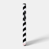 白黒ジグザグ、山形パターン、お名前 iPhoneケース (左側面)