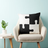白黒ジグソーパズルパターンシンプルアート クッション (椅子)