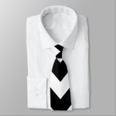 白黒ジャイアントサイズのシボロンネックタイ ネクタイ (タイ)