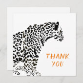 白黒ジャガーイラストレーションサンキュー サンキューカード (正面/裏面)
