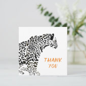 白黒ジャガーイラストレーションサンキュー サンキューカード (スタンド正面)
