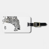 白黒ジャガーイラストレーションモノグラム ラゲッジタグ (正面横)