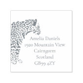 白黒ジャガーイラストレーション差出人住所 セルフインキングスタンプ (デザイン)