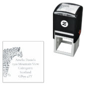 白黒ジャガーイラストレーション差出人住所 セルフインキングスタンプ (インサイチュ)