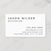 白黒ジャグアルライノラムスモークシルエット 名刺 (裏面)