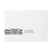 白黒ジャズ年齢のアールデコの優雅 ラップアラウンド宛名ラベル (正面)