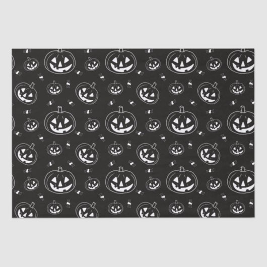 白黒ジャック – O'ランタン黒ハロウィーン 薄葉紙 (正面)