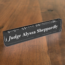 白黒ジャッジアクリル デスクネームプレート