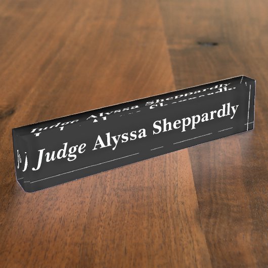 白黒ジャッジアクリル デスクネームプレート (側面)