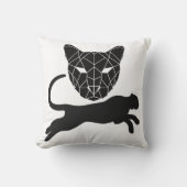 白黒ジャングル動物のヒョウモダンかわいい猫 クッション (正面)