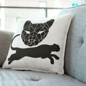 白黒ジャングル動物のヒョウモダンかわいい猫 クッション