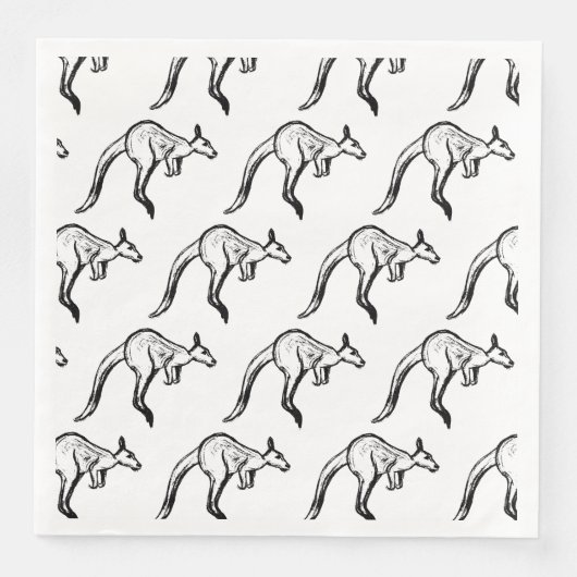 白黒ジャンピングカンガルースケッチ (正面)