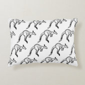 白黒ジャンピングカンガルースケッチ アクセントクッション (正面)