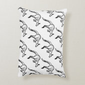 白黒ジャンピングカンガルースケッチ アクセントクッション (裏面(縦))