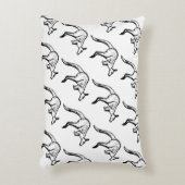 白黒ジャンピングカンガルースケッチ アクセントクッション (正面(垂直))