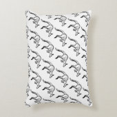 白黒ジャンピングカンガルースケッチ アクセントクッション (正面(垂直))