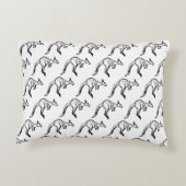 白黒ジャンピングカンガルースケッチ アクセントクッション (裏面)