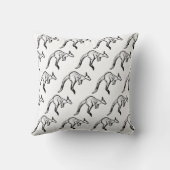 白黒ジャンピングカンガルースケッチ クッション (裏面)